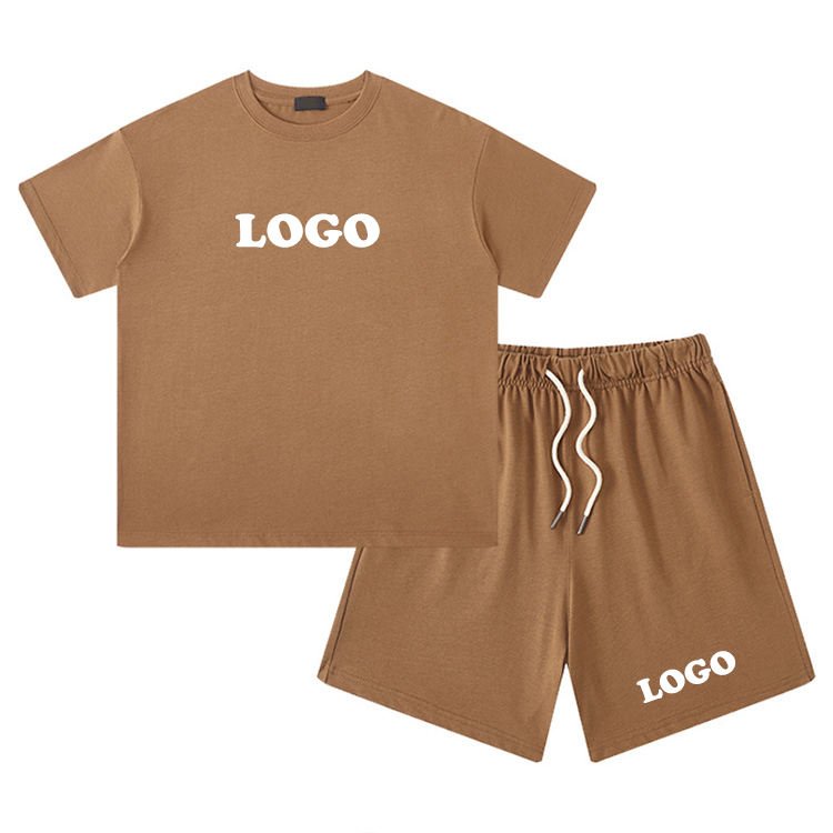 2023 Spring Summer Kids Designers Clothes Apparel Wholesale Custom Print Cotton Children Boys Clothing Set