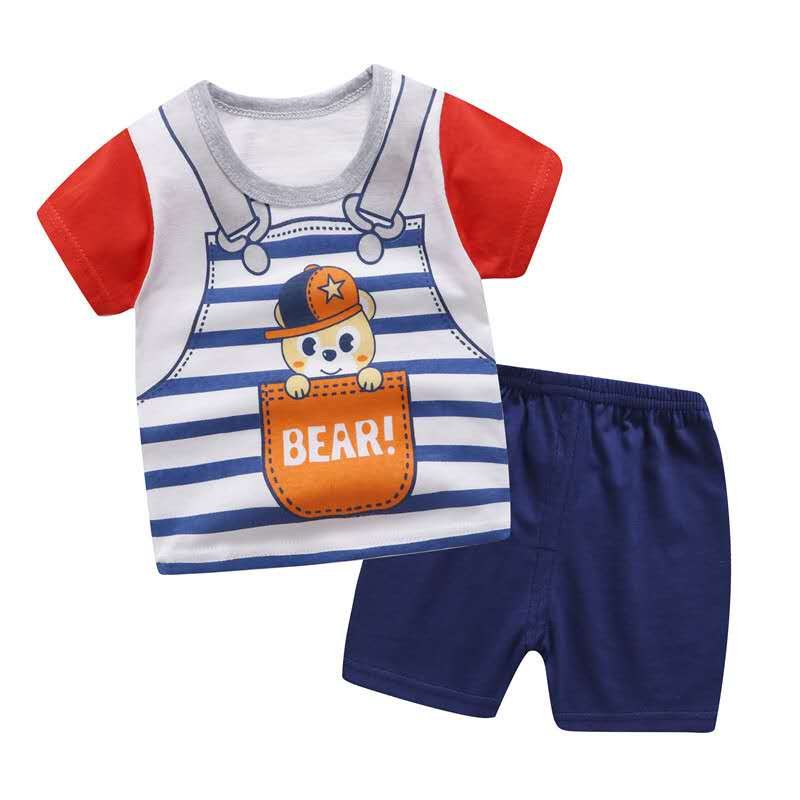2023 Casual Boys Toddler Clothings Children Clothes 100% Cotton Kids Clothings Set for Summer