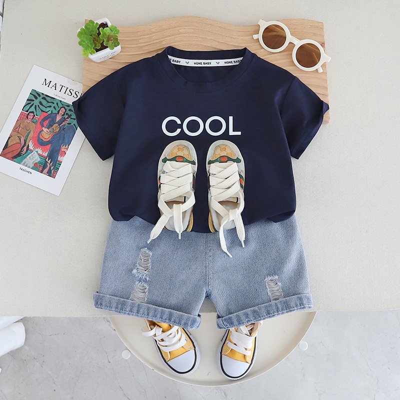 Children's Clothes 2024 Baby Boy Summer Outfit Suit Toddler Kids Short Sleeve T-shirt Cotton Shorts Fashion Clothing Set