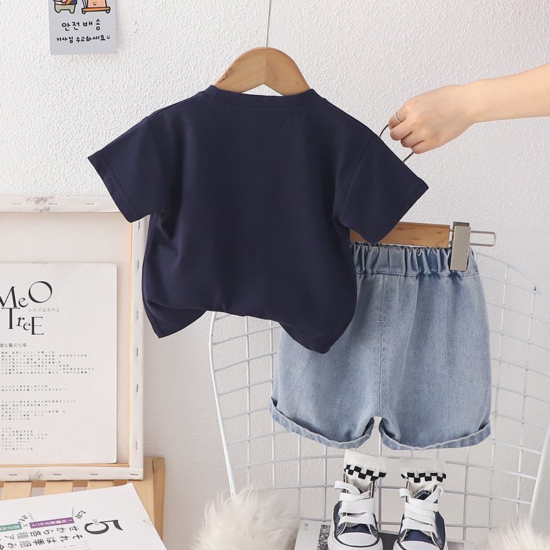 Children's Clothes 2024 Baby Boy Summer Outfit Suit Toddler Kids Short Sleeve T-shirt Cotton Shorts Fashion Clothing Set