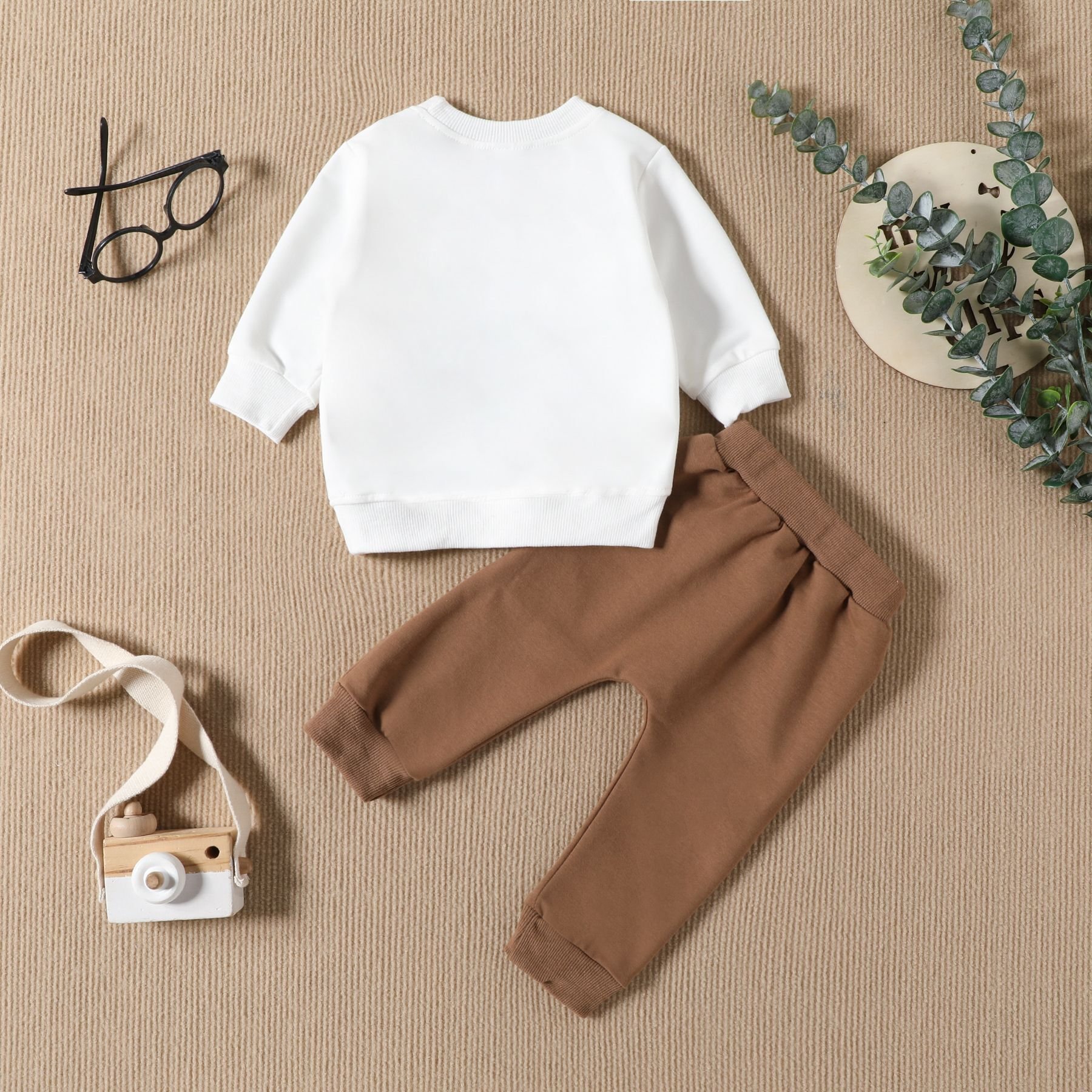 Children Clothes Autumn Boy Letter Embroidered Sports Sweatshirt + Solid Color Pants Two-Piece Boy Clothing Set