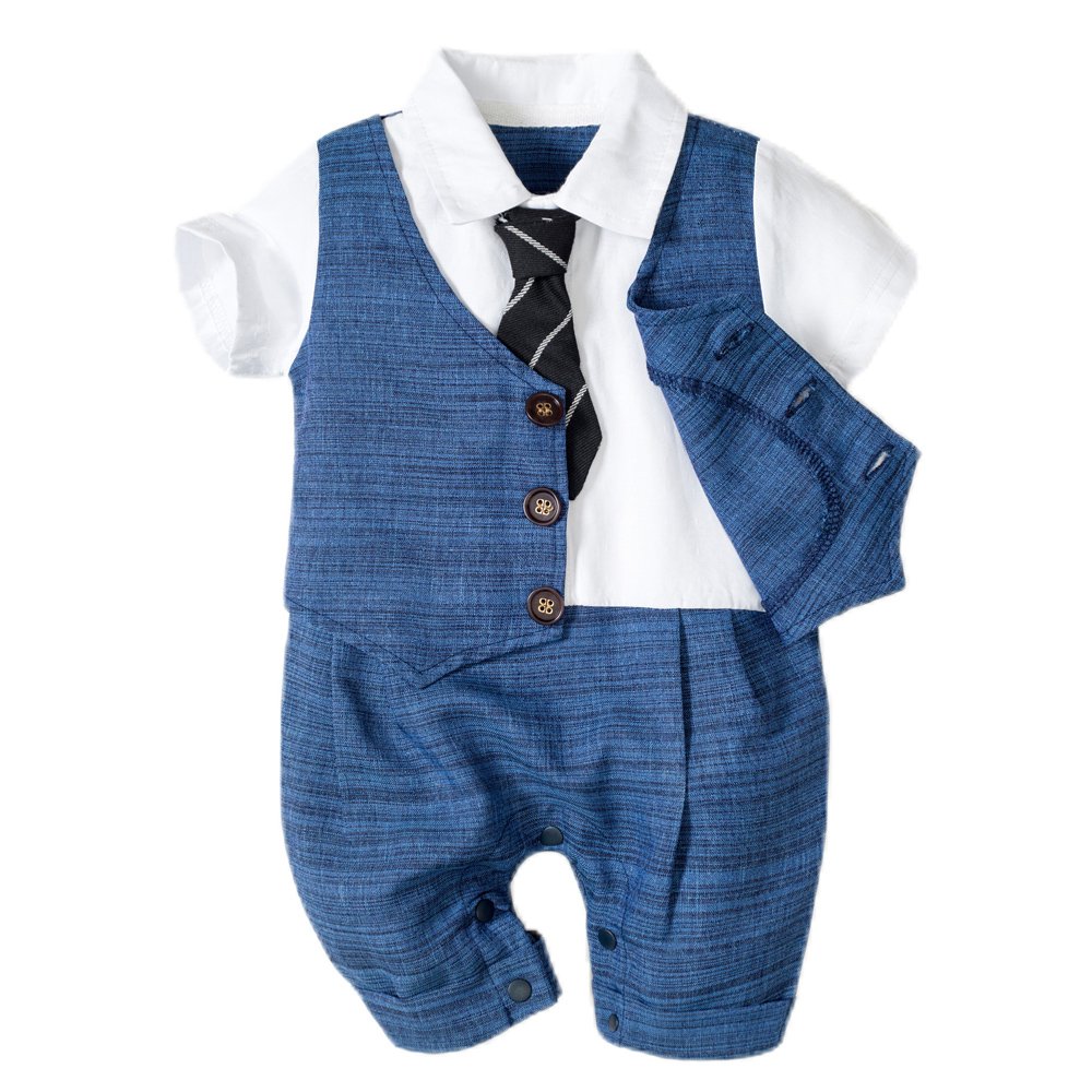 Newborn 3-6-9 months Boy's Outfits Clothing Bodysuit Baby Boy Clothes Summer Solid Keke Half Clothing Sets Formal Rompers