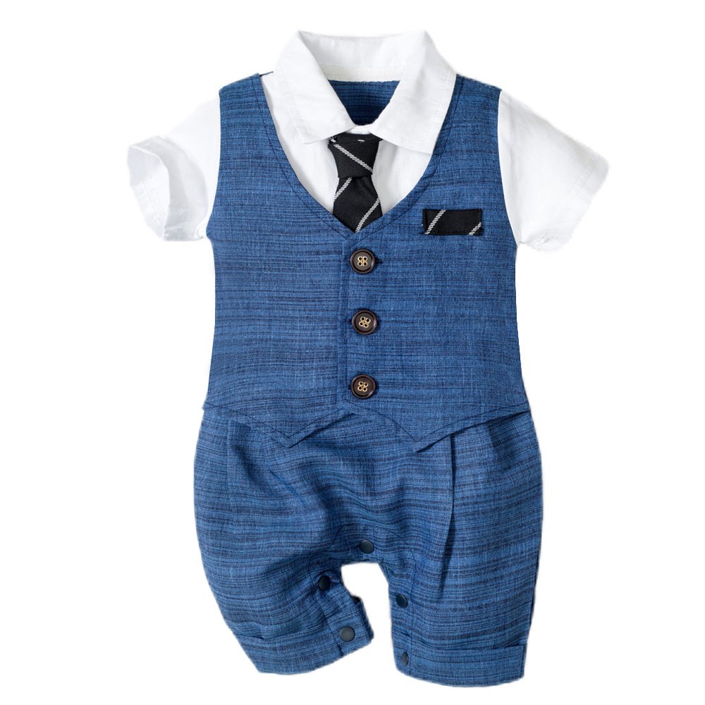 Newborn 3-6-9 months Boy's Outfits Clothing Bodysuit Baby Boy Clothes Summer Solid Keke Half Clothing Sets Formal Rompers
