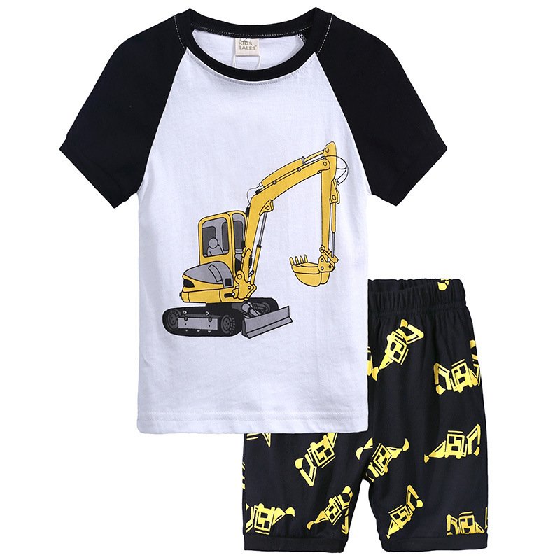 Wholesale Factory Price Wholesale Kids Clothing Flag Embroidery Knit Cotton Boys Cute Soft Pajamas Sets