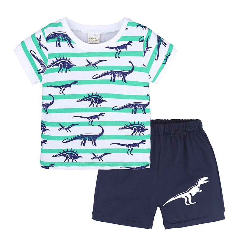 Wholesale Factory Price Wholesale Kids Clothing Flag Embroidery Knit Cotton Boys Cute Soft Pajamas Sets