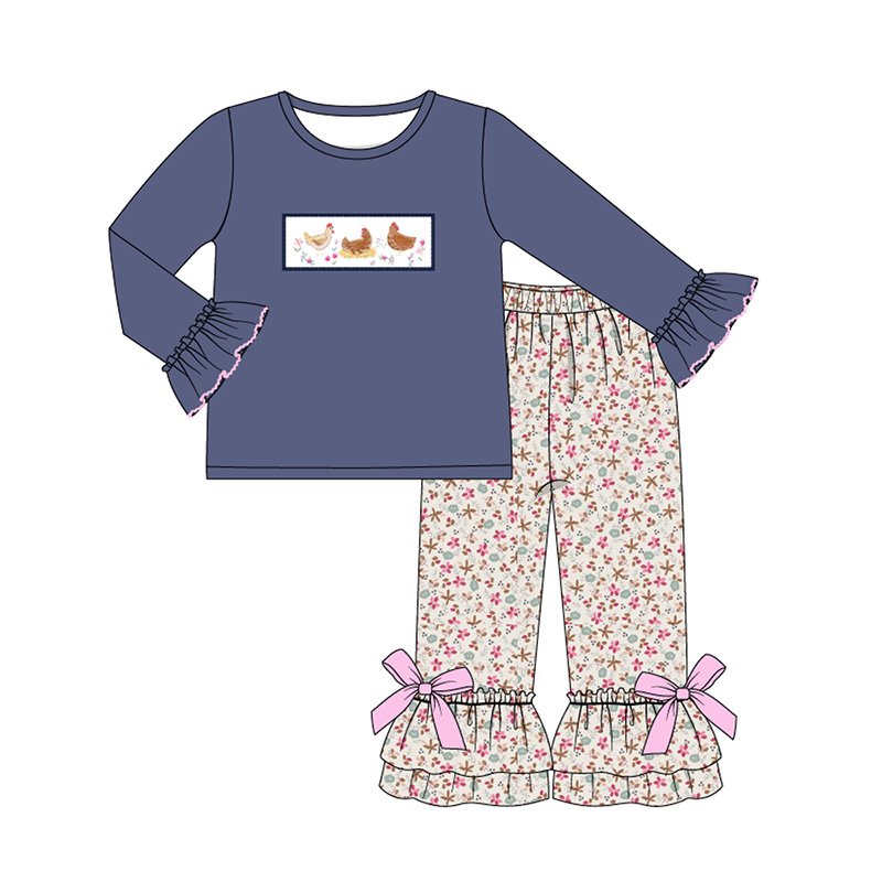 New design chicken embroidery kids clothes chicken embroidery kids clothes cotton winter spring boy clothing set