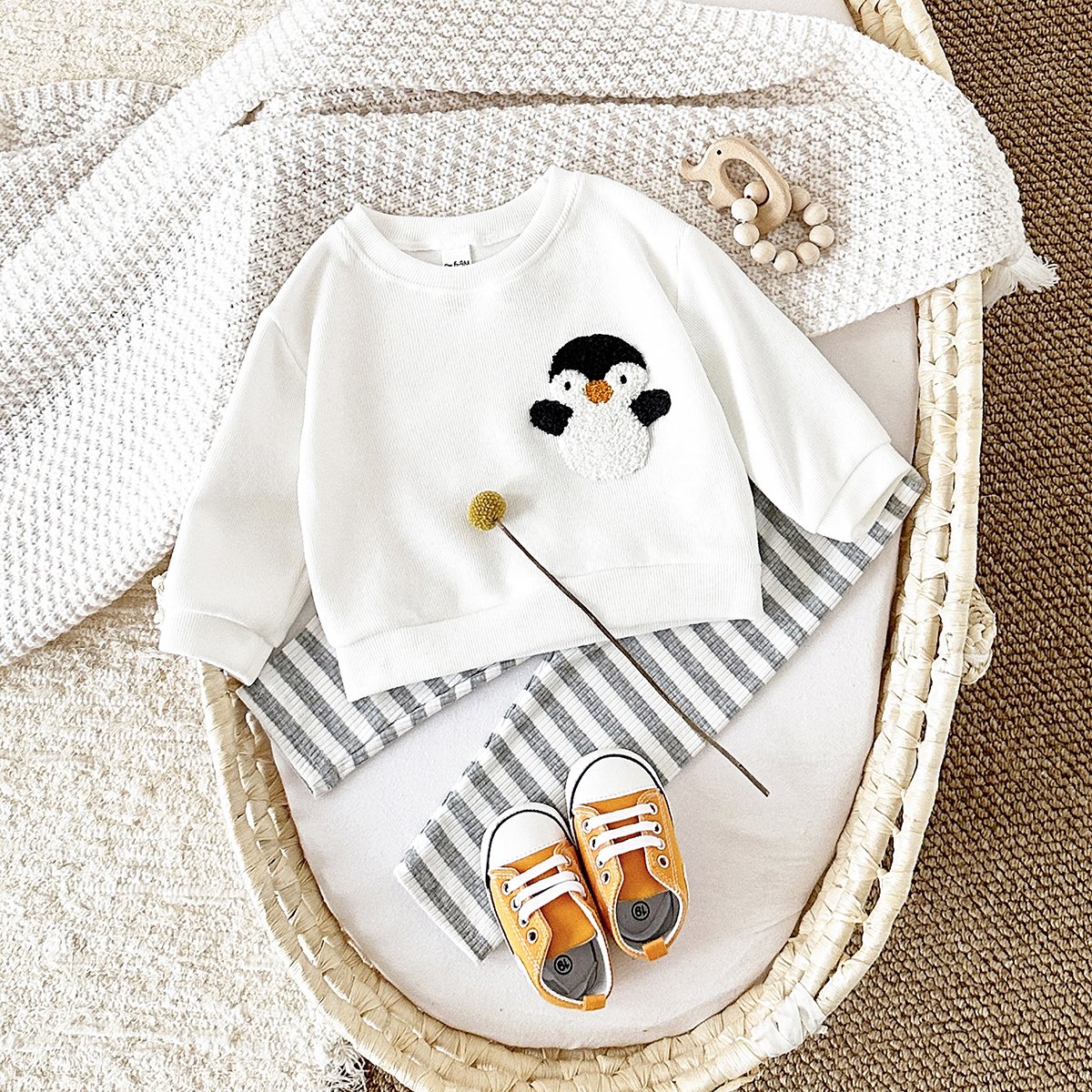 Autumn Baby Child Unicorn Embroider Hoodie 2PCS Newborn Round Neck Long Sleeve Leggings Set Clothes