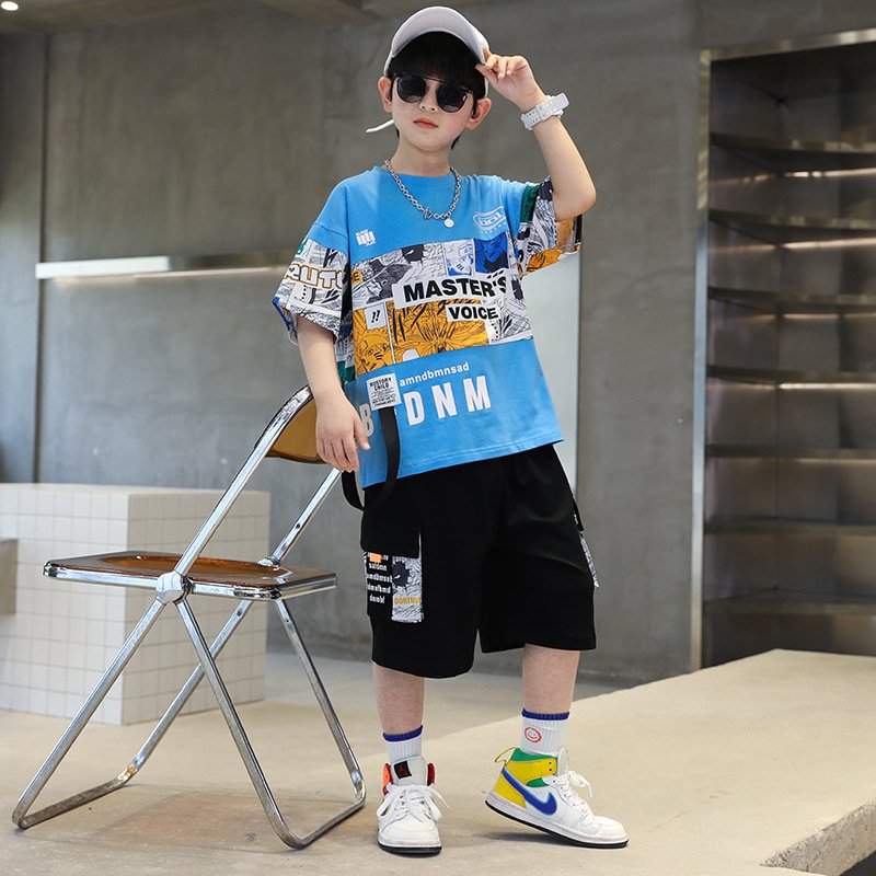 Summer Boys Clothing Sets Toddler Short Sleeve 95%Cotton T-shirt+ Short Children's Clothing