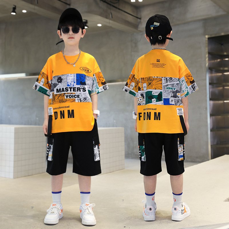 Summer Boys Clothing Sets Toddler Short Sleeve 95%Cotton T-shirt+ Short Children's Clothing