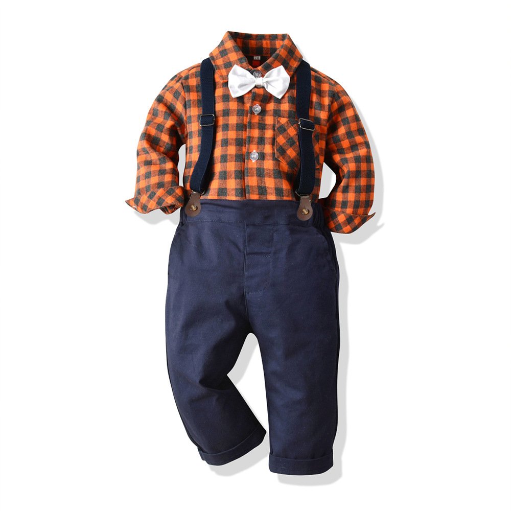 Kids Plaid Shirt and Pants Children's Clothes 3 Years Baby Boys Clothes Set Boys Clothing Sets Formal Bow Tie Outfit For Boys
