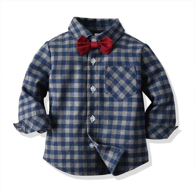 Kids Plaid Shirt and Pants Children's Clothes 3 Years Baby Boys Clothes Set Boys Clothing Sets Formal Bow Tie Outfit For Boys