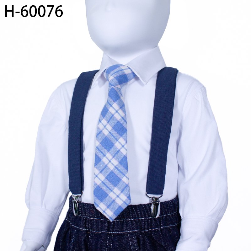 Custom Fashion Cotton Baby Boys Neckties With Children Plaid Stripe Tie