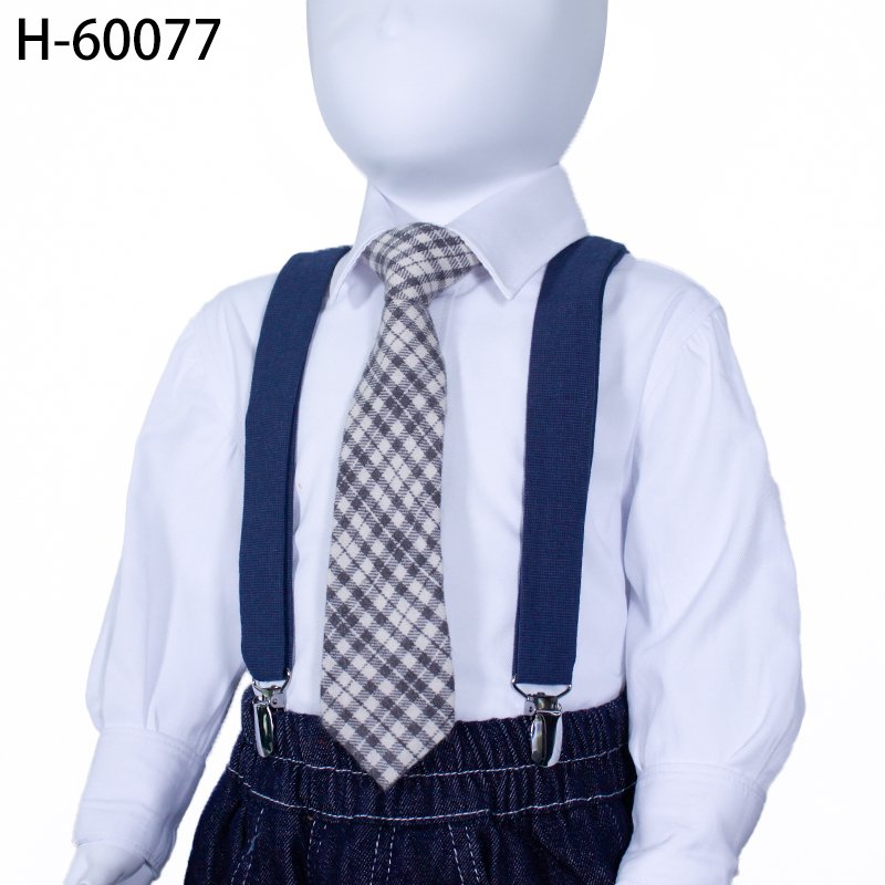 Custom Fashion Cotton Baby Boys Neckties With Children Plaid Stripe Tie