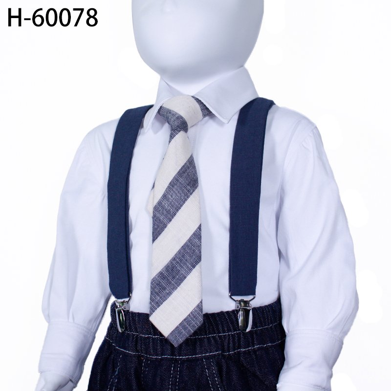 Custom Fashion Cotton Baby Boys Neckties With Children Plaid Stripe Tie
