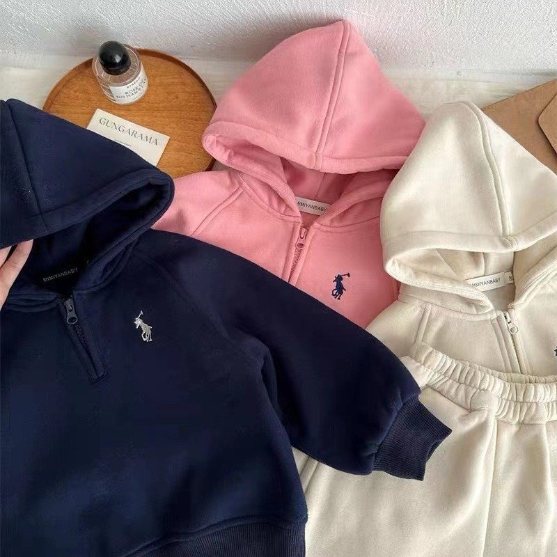 Wholesale Baby Clothing Sets Kids Boys Winter Clothes Loose Thick Tracksuit Pullovers Tops+Pants 2PCS Outfits