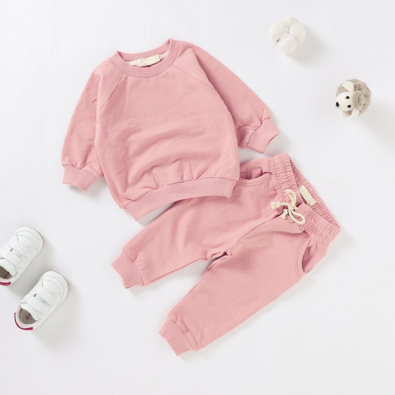 Organic cotton kids sweatsuits Sweatsuit kids long sleeve french terry set toddler sweatshirt and jogger set kids clothes sets