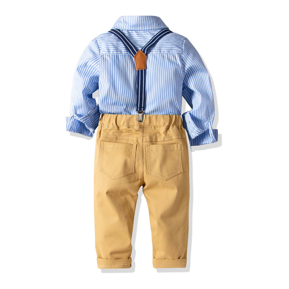 Buy Direct From China Factory The Boys Boutique Clothing Vertical Stripe Cotton T-Shirts And suspender Pant Set