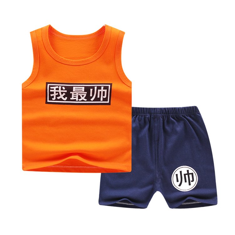 children's breathable vest pure cotton summer two-piece suit boys and girls clothing sets 2020 baby