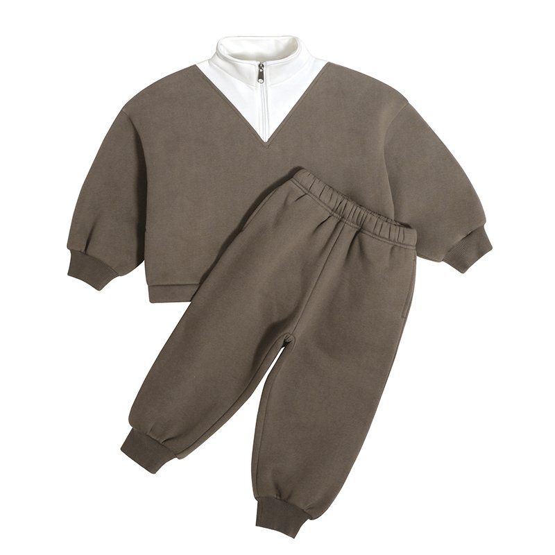 New Fashion Low Price Autumn Custom Children Tracksuits Solid Two Piece Casual Sweat Suits Kids Boys Clothing Sets