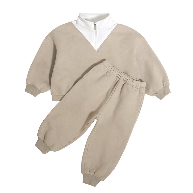 New Fashion Low Price Autumn Custom Children Tracksuits Solid Two Piece Casual Sweat Suits Kids Boys Clothing Sets