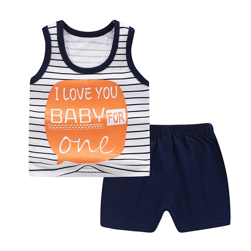 New children's short sleeve T-shirt set summer baby short sleeve set cotton children's clothes