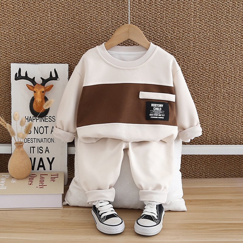 Kids 2 Piece Sets Boys Letter Pullover Sweatshirt+Pants Children's Clothing Tracksuit for Kids Boys Girl