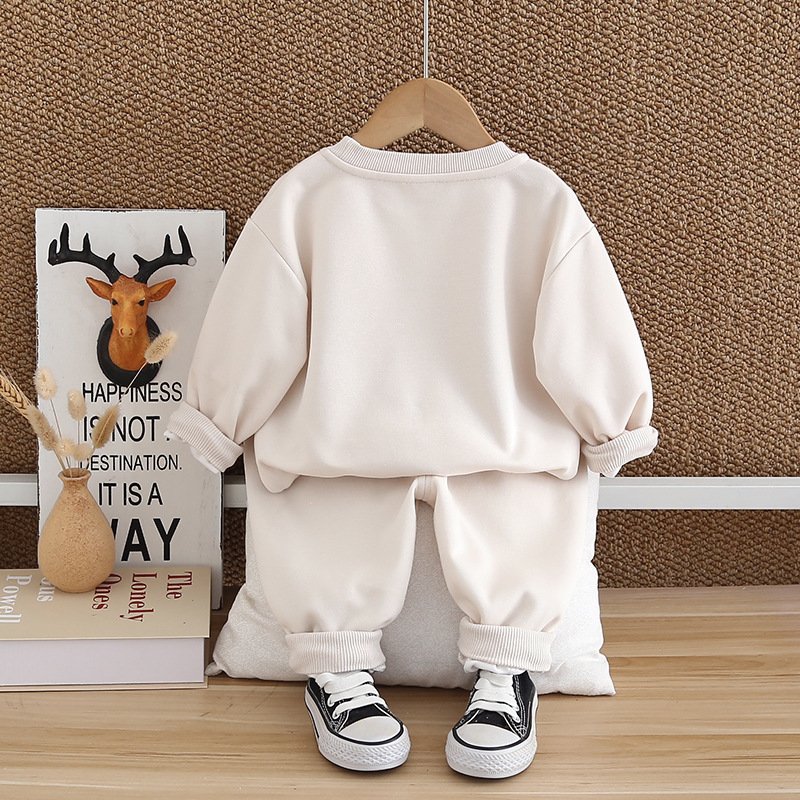 Kids 2 Piece Sets Boys Letter Pullover Sweatshirt+Pants Children's Clothing Tracksuit for Kids Boys Girl