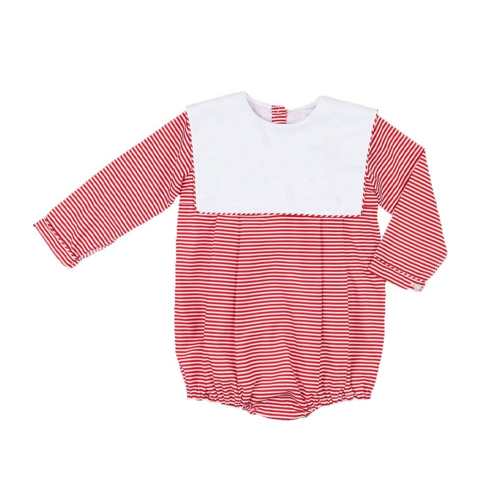 2025 Christmas red stripe square collar child boys clothing sets winter embroidered matching toddler boy pant set
