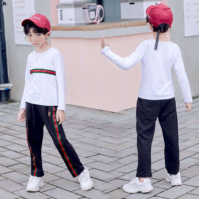 Children's Clothing Boys' Spring and Autumn Set 2023 Thin Children's Leisure Sweater Three Piece Set Children's Clothing