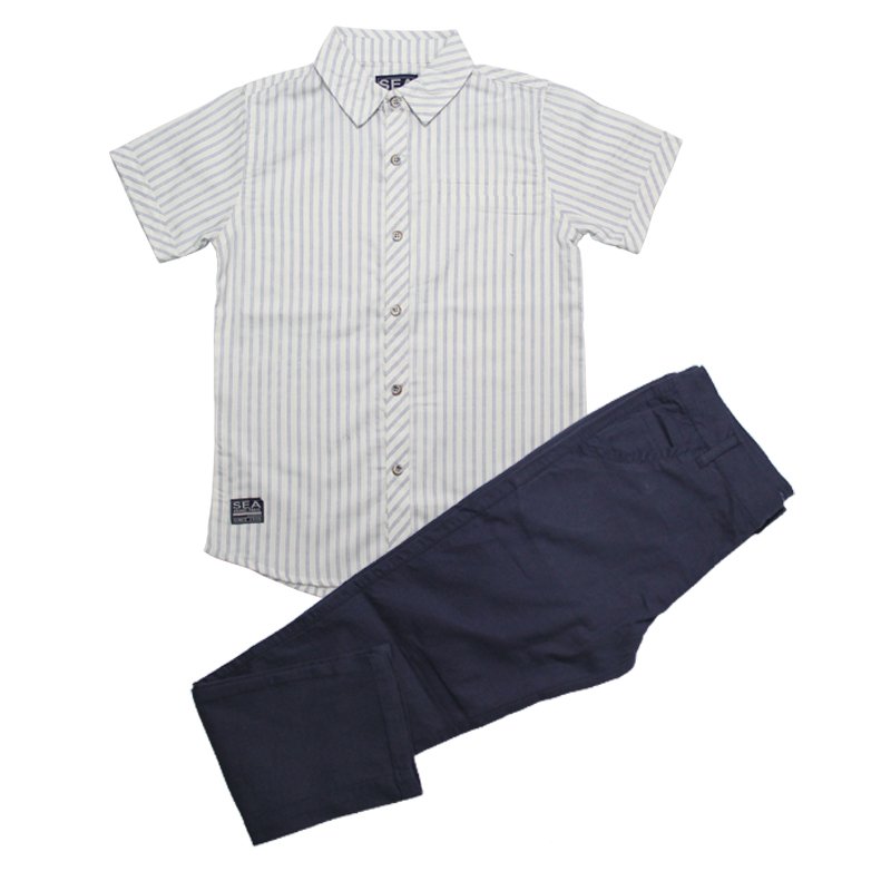 Cool Boys Clothing Set Children Stripe Short Sleeve shirts 2025 Summer Kids Casual Summer Top and Pant Set