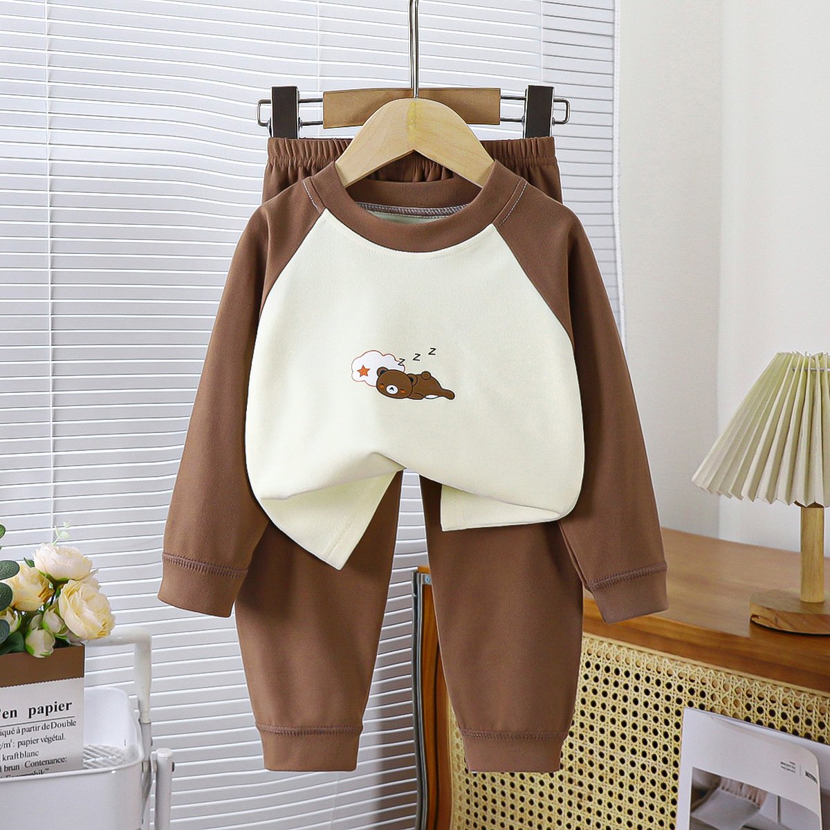 Children's warm and thick bottom underwear set for boys and girls aged 1-12