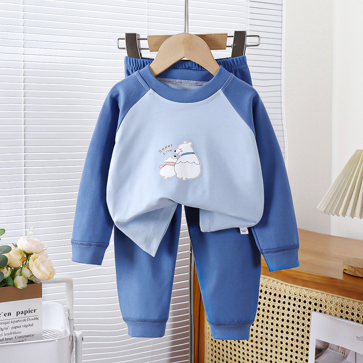 Children's warm and thick bottom underwear set for boys and girls aged 1-12