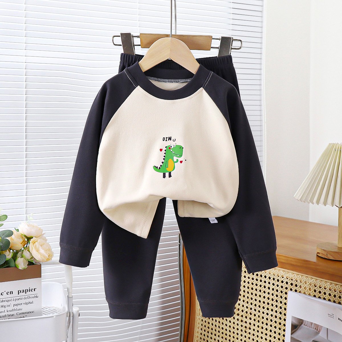 Children's warm and thick bottom underwear set for boys and girls aged 1-12