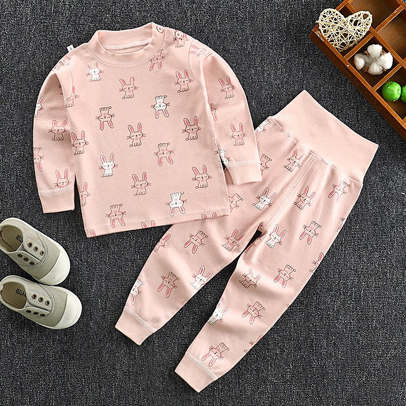 Children's high waist pants suit baby cotton underwear pajamas two-piece boy clothes