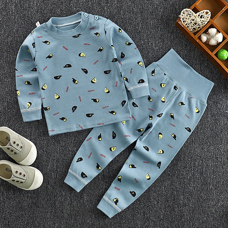 Children's high waist pants suit baby cotton underwear pajamas two-piece boy clothes