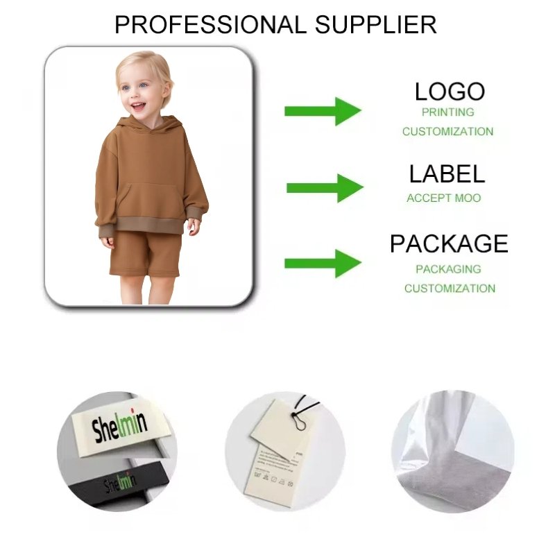 Kids Wear Wholesale Children Clothes Baby Tracksuit Hooded Shorts Set Outfits Kid Sweat Suit Toddler Boys Clothing Sets