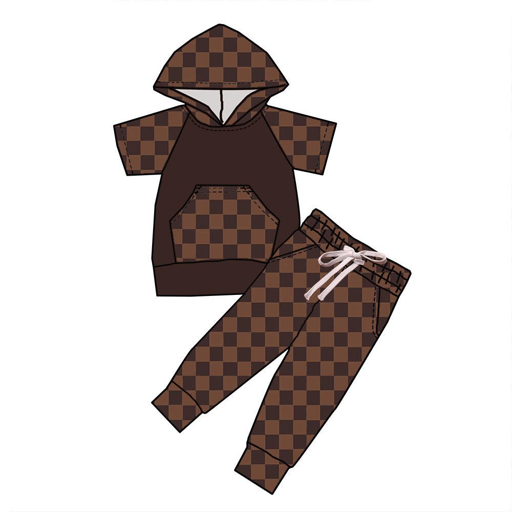 2024 New Arrive Halloween Style Print Short-Sleeved Hoodie Boys Shorts Hoodie 2-Piece Set