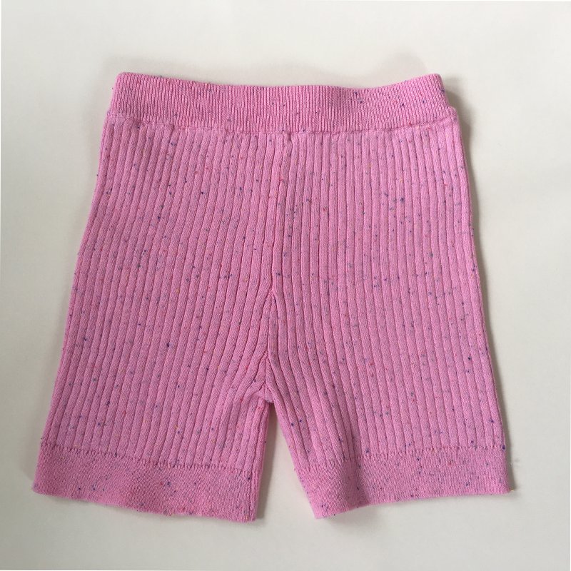 Organic cotton Speckle cotton Knitted boys' summer shirt T-shirt shorts set for kids girls.
