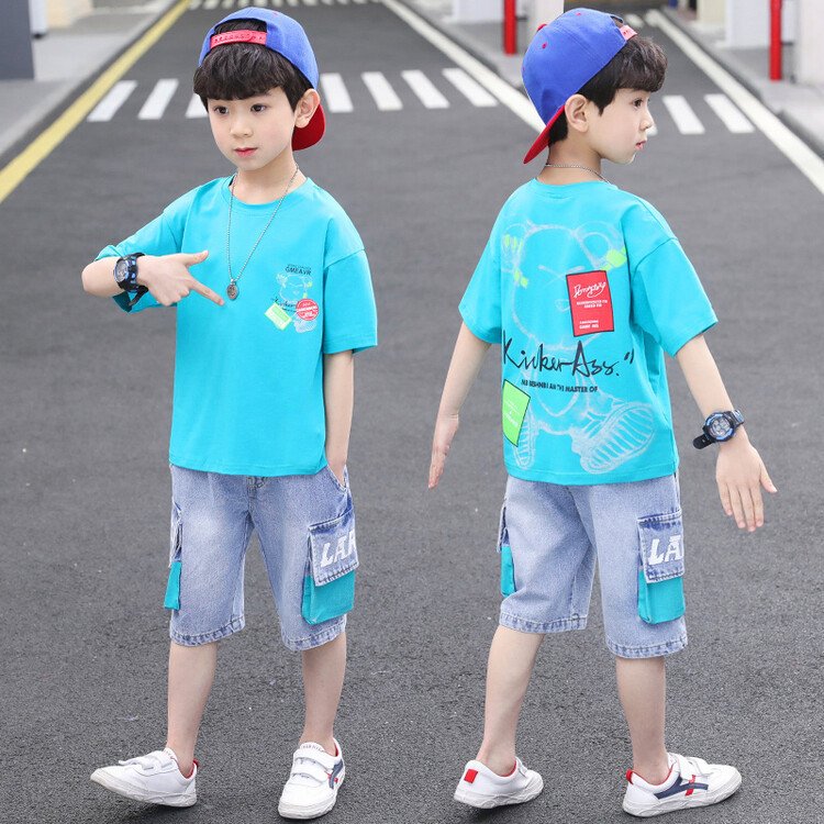 Children's clothing boys' summer suits new summer 4-12 years old short-sleeved thin sports clothes