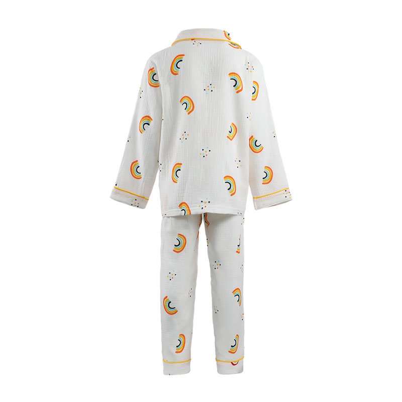 Wholesale Kids Apparel Cotton Sleepwear Printed Long Sleeve Cardigan Pajamas for Boys and Girls