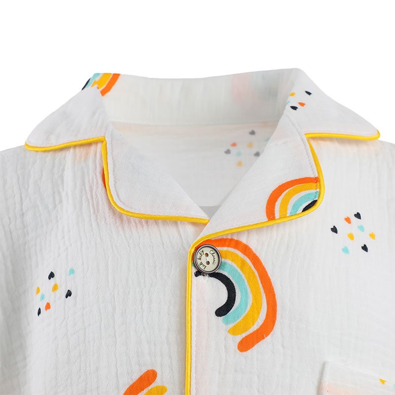 Wholesale Kids Apparel Cotton Sleepwear Printed Long Sleeve Cardigan Pajamas for Boys and Girls