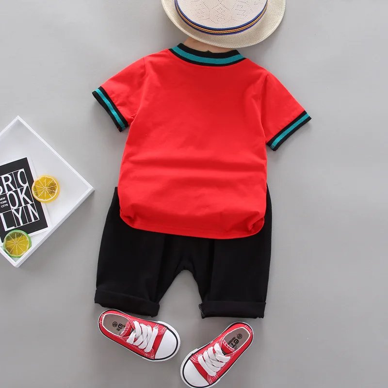 Conyson Casual Summer Outfit Baby Boys Suits Kids clothes Wholesale t-shirt Shorts Suits Fashion toddlers Polo Clothing Sets