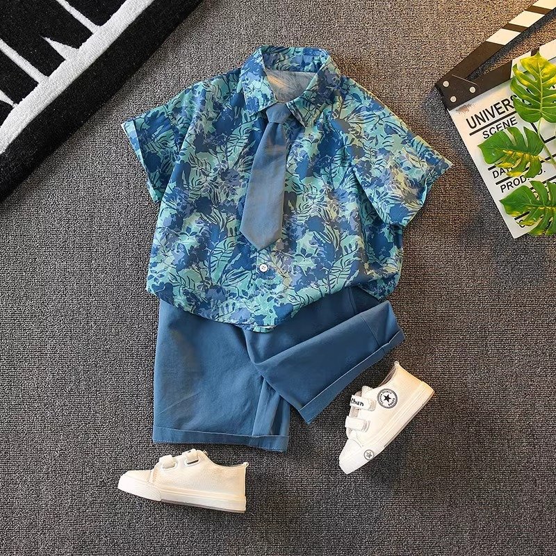 High quality Fashionable and Cute Boys clothing Set cotton new boys clothing sets fashion short kids suits boys
