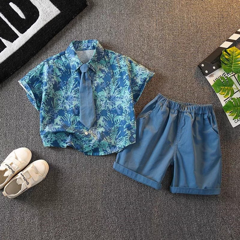 High quality Fashionable and Cute Boys clothing Set cotton new boys clothing sets fashion short kids suits boys