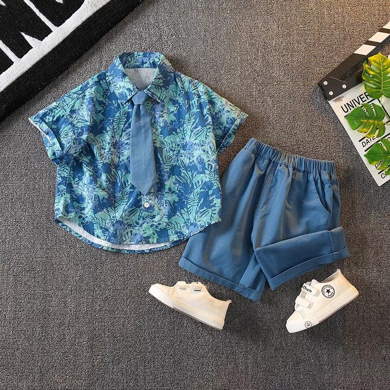 High quality Fashionable and Cute Boys clothing Set cotton new boys clothing sets fashion short kids suits boys