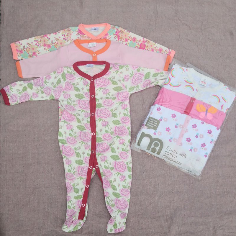 Newborn Clothes Baby Gift Set Jumpsuits 3 Pcs Footed Baby Pajama Set Infant Girls Boys Footie Onesie Baby Sleepwear