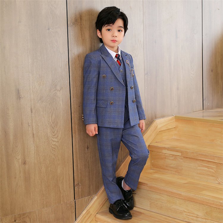 2023 Costume Boys Wedding Formal Suit Kids Blazer Jacket Vest Pants 3pcs Child Boy Performance Suits