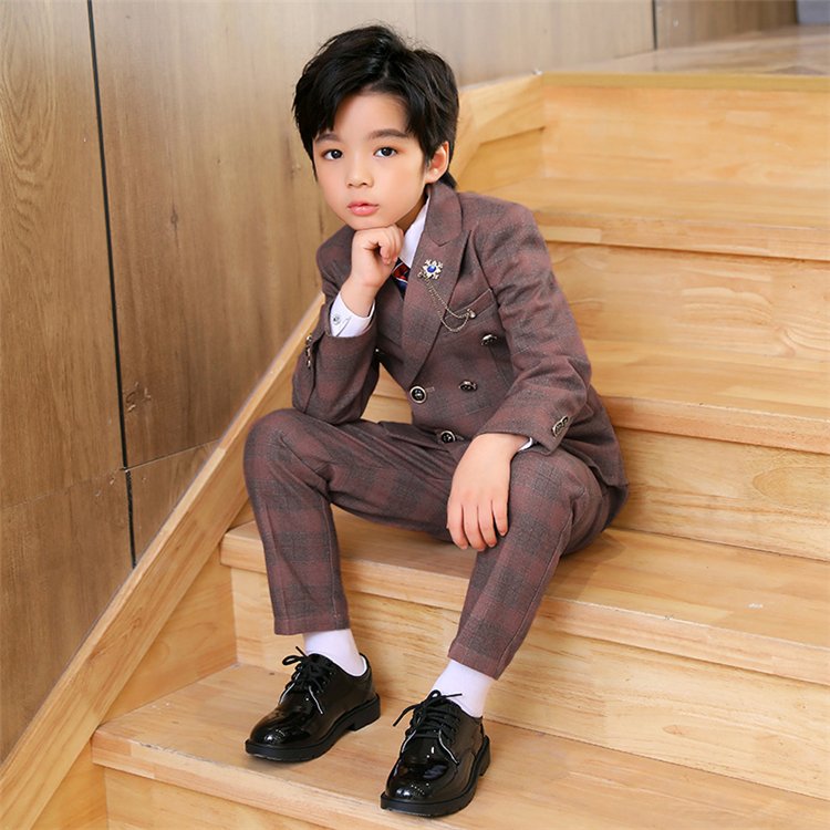 2023 Costume Boys Wedding Formal Suit Kids Blazer Jacket Vest Pants 3pcs Child Boy Performance Suits