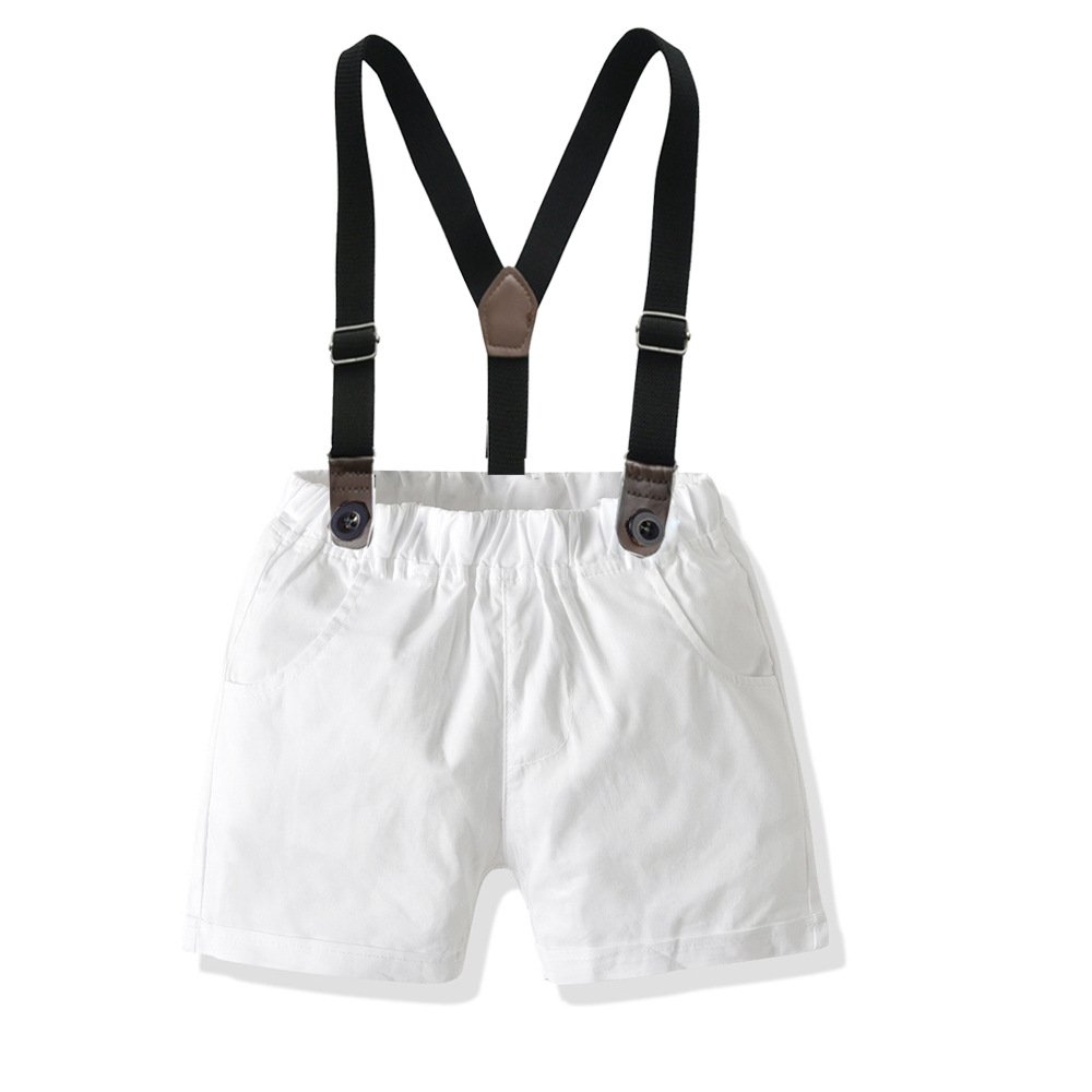 Toddler Baby Rompers Gentleman Roupas Infant T-shirt Overalls +shorts Baby Boy Summer Clothes Sets