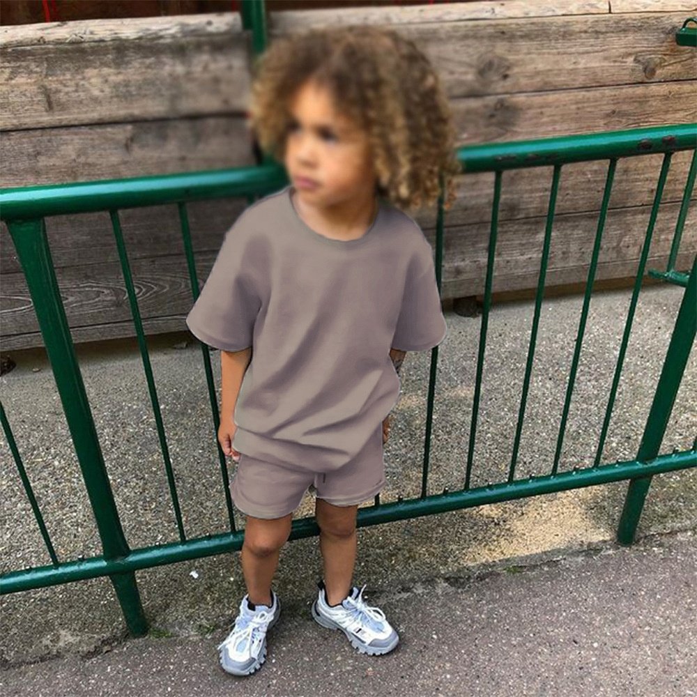Wholesale Two Piece Kids Clothes Set Cotton Short Sleeve Boys Clothing Sets Summer 2023